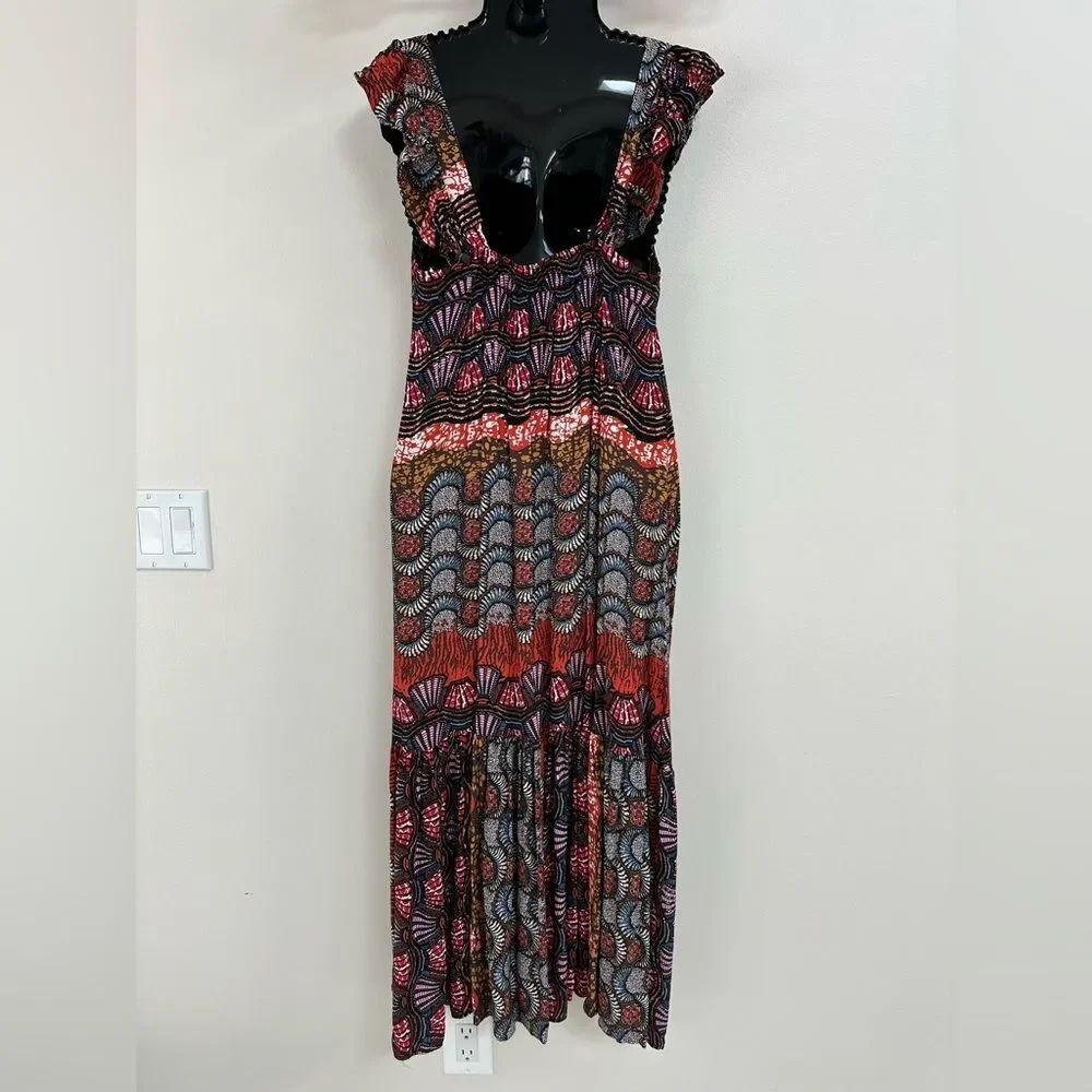Corey Lynn Calter Doriane Maxi Dress Medium Anthropologie Tiered Boho Festival - Picture 7 of 9